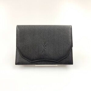 Yves Saint Laurent Logo Vintage Clutch Bag Black